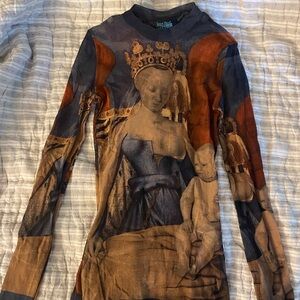 Jean Paul Gaultier mesh “tattoo” printed shirt